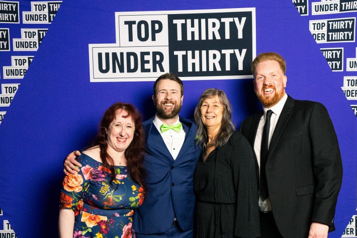 Bailey Nixon with members of Niftylift at the Top 30 Under 30 Awards